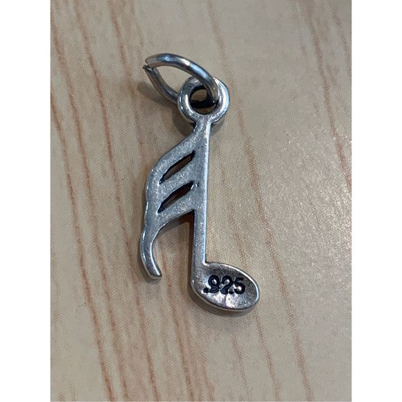 Vintage.925 Music Note 32nd Sterling Silver Jewelry Charm - Picture 3 of 4